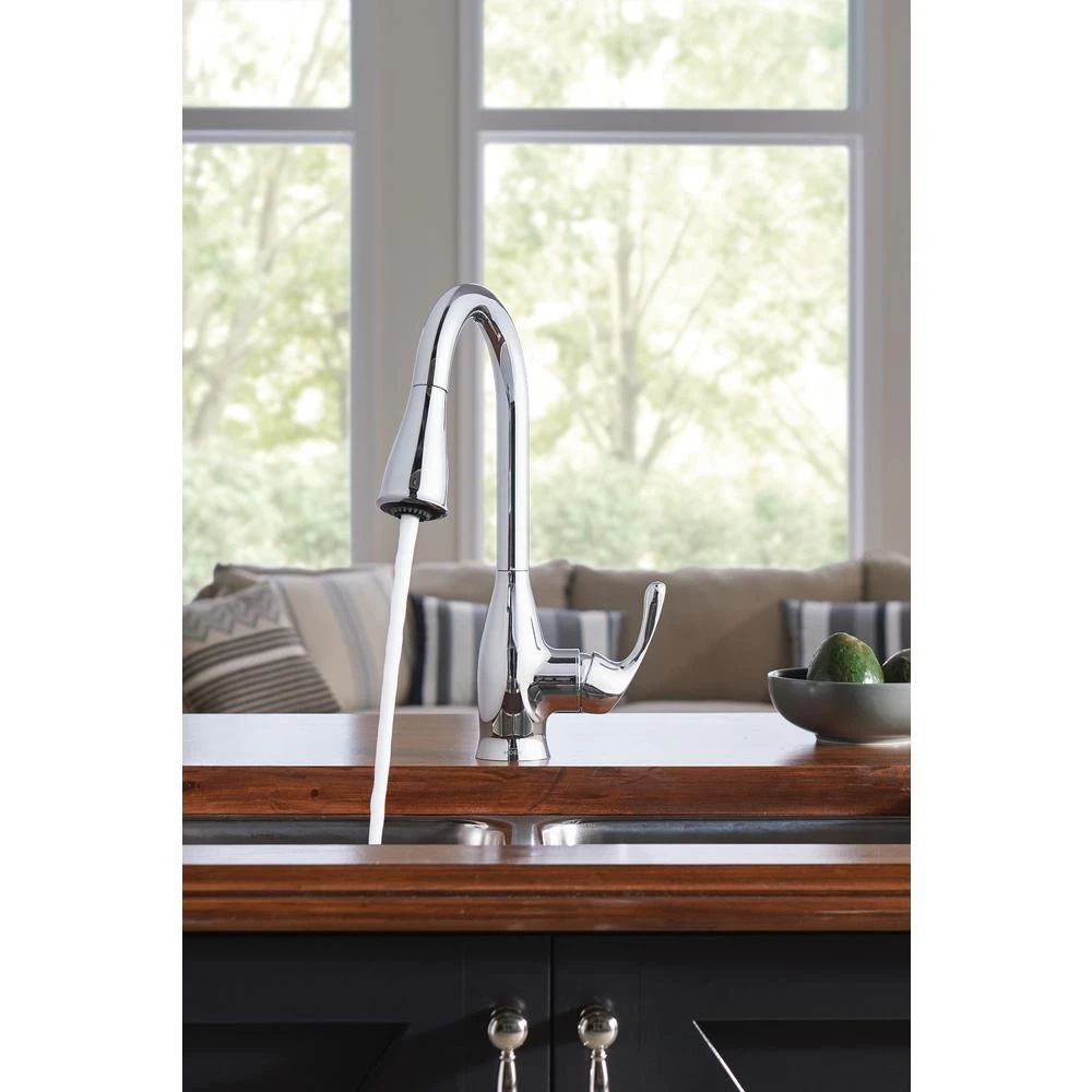 Kaden Single-Handle Pull-Down Sprayer Kitchen Faucet With Reflex, Power Clean And Soap Dispenser In Chrome 4 Kaden Single-Handle Pull-Down Sprayer Kitchen Faucet With Reflex, Power Clean And Soap Dispenser In Chrome - Image 2