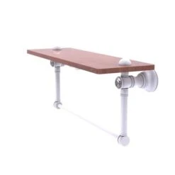 Allied Brass Carolina Crystal Matte White 1-Tier Brass Wall Mount Bathroom Shelf