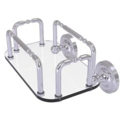 Allied Brass Prestige Wall Mounted Guest Towel Holder In Satin Chrome