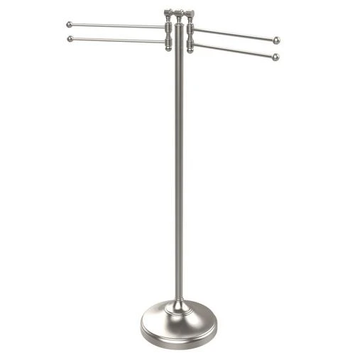 Allied Brass Towel Stand With 4 Pivoting Swing Arms In Satin Nickel 3 Allied Brass Towel Stand With 4 Pivoting Swing Arms In Satin Nickel