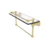 Allied Brass Carolina Satin Brass 1-Tier Brass Wall Mount Bathroom Shelf