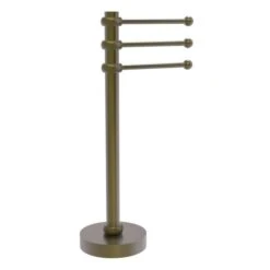 Allied Brass Vanity Top 3 Swing Arm Guest Towel Holder With Twisted Accents In Antique Brass