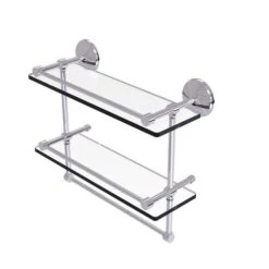 Allied Brass Monte Carlo Polished Chrome 2-Tier Brass Wall Mount Bathroom Shelf
