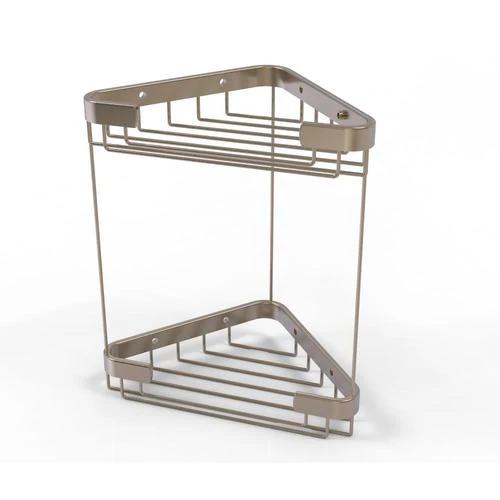 Allied Brass Double Tier Corner Shower Basket In Antique Pewter 3 Allied Brass Double Tier Corner Shower Basket In Antique Pewter