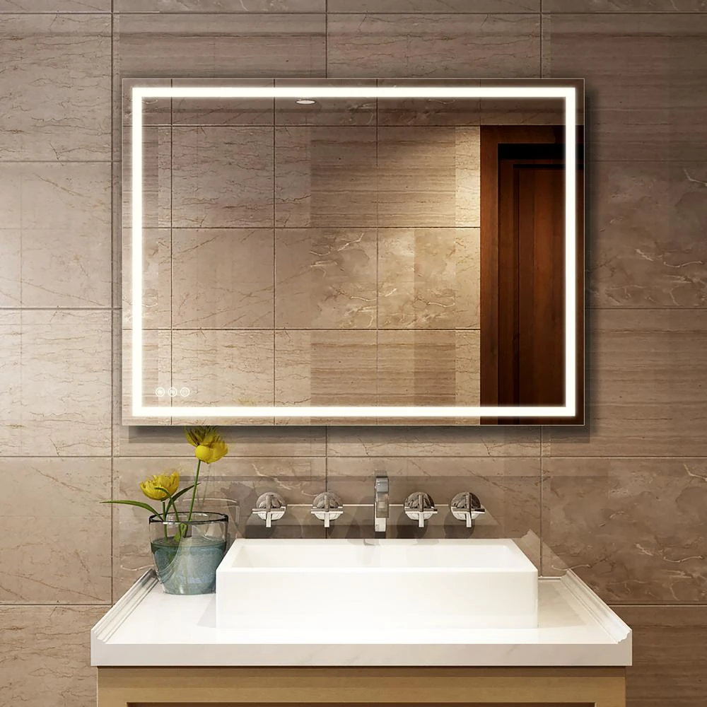 48 In. X 36 In. LED Lighted Single Frameless Bathroom Mirror 4 48 In. X 36 In. LED Lighted Single Frameless Bathroom Mirror - Image 2