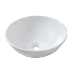 LORDEAR 16 In. X 16 In. Vessel Sink Modern Bathroom Above Round Bowl In White Porcelain Ceramic Vessel Vanity Sink Art Basin
