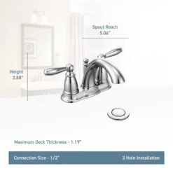 Moen Brantford Brushed Nickel 2-handle 4-in Centerset WaterSense Bathroom Sink Faucet With Drain -Alliee Bath And Faucet Shop 026508162057 09103570 1800x1800
