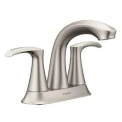 New Lower Price; Moen Graeden Spot Resist Brushed Nickel 2-Handle 4-in Centerset WaterSense Bathroom Sink Faucet With Drain
