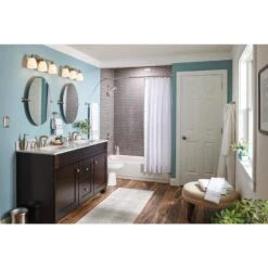 Moen Lindor Spot Resist Brushed Nickel 1-Handle Bathtub And Shower Faucet With Valve -Alliee Bath And Faucet Shop 026508282663 09257191 1800x1800