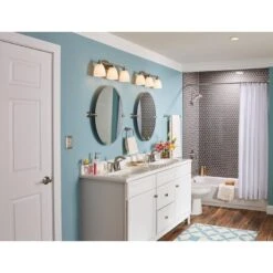 Moen Lindor Spot Resist Brushed Nickel 2-handle 4-in Centerset WaterSense Bathroom Sink Faucet With Drain -Alliee Bath And Faucet Shop 026508282717 16723778 1800x1800