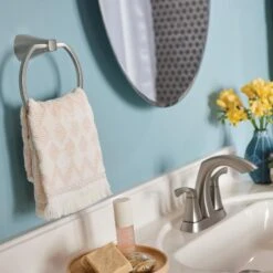 Moen Lindor Spot Resist Brushed Nickel 2-handle 4-in Centerset WaterSense Bathroom Sink Faucet With Drain -Alliee Bath And Faucet Shop 026508282717 16723783 1800x1800