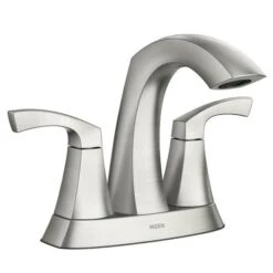 Moen Lindor Spot Resist Brushed Nickel 2-handle 4-in Centerset WaterSense Bathroom Sink Faucet With Drain -Alliee Bath And Faucet Shop 026508282717xl 1800x1800