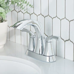 Moen Lindor Spot Resist Brushed Nickel 2-handle 4-in Centerset WaterSense Bathroom Sink Faucet With Drain -Alliee Bath And Faucet Shop 026508304440 16691797 1800x1800