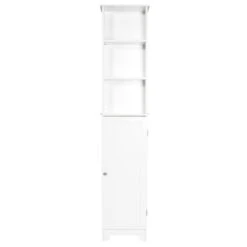 Redmon Contemporary Country Collection 13.38-in W X 65-in H X 8-in D White MDF Freestanding Linen Cabinet -Alliee Bath And Faucet Shop 027061216584 11993818 1800x1800