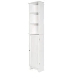 Redmon Contemporary Country Collection 13.38-in W X 65-in H X 8-in D White MDF Freestanding Linen Cabinet -Alliee Bath And Faucet Shop 027061216584xl 1800x1800