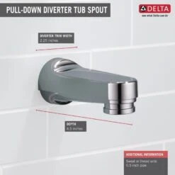 Delta Polished Brass Bathtub Spout With Diverter