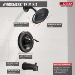 Delta Windemere Oil Rubbed Bronze 1-Handle Bathtub And Shower Faucet -Alliee Bath And Faucet Shop 034449624244 05431479 1800x1800