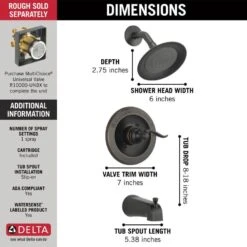 Delta Windemere Oil Rubbed Bronze 1-Handle Bathtub And Shower Faucet -Alliee Bath And Faucet Shop 034449624244 14151080 1800x1800