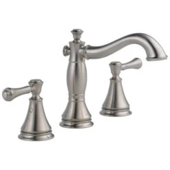 Delta Cassidy Stainless 2-handle Widespread WaterSense Bathroom Sink Faucet With Drain -Alliee Bath And Faucet Shop 034449681117xl 1800x1800
