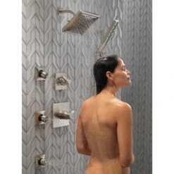 Delta Universal Showering Components Stainless 5-Spray Handheld Shower 1.75-GPM (6.6-LPM) 38 Delta Universal Showering Components Stainless 5-Spray Handheld Shower 1.75-GPM (6.6-LPM) -Alliee Bath And Faucet Shop 034449719780 12171380 1800x1800