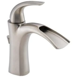 Delta Nyla Stainless 1-handle Single Hole/4-in Centerset WaterSense Bathroom Sink Faucet With Drain -Alliee Bath And Faucet Shop 034449809832xl 1800x1800