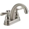 Delta Windemere Brushed Nickel 2-Handle 4-in Centerset WaterSense Bathroom Sink Faucet With Drain -Alliee Bath And Faucet Shop 034449810326 1800x1800