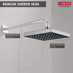 Delta Universal Showering Components Stainless 1-Spray Rain Shower Head 1.75-GPM (6.6-LPM) -Alliee Bath And Faucet Shop 034449828321 12038666 1800x1800