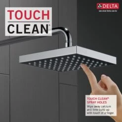 Delta Universal Showering Components Stainless 1-Spray Rain Shower Head 1.75-GPM (6.6-LPM) -Alliee Bath And Faucet Shop 034449828321 12038668 1800x1800