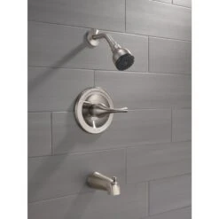 Delta Foundations Brushed Nickel 1-Handle Bathtub And Shower Faucet With Valve 9 Delta Foundations Brushed Nickel 1-Handle Bathtub And Shower Faucet With Valve -Alliee Bath And Faucet Shop 034449837842 08279937 1800x1800