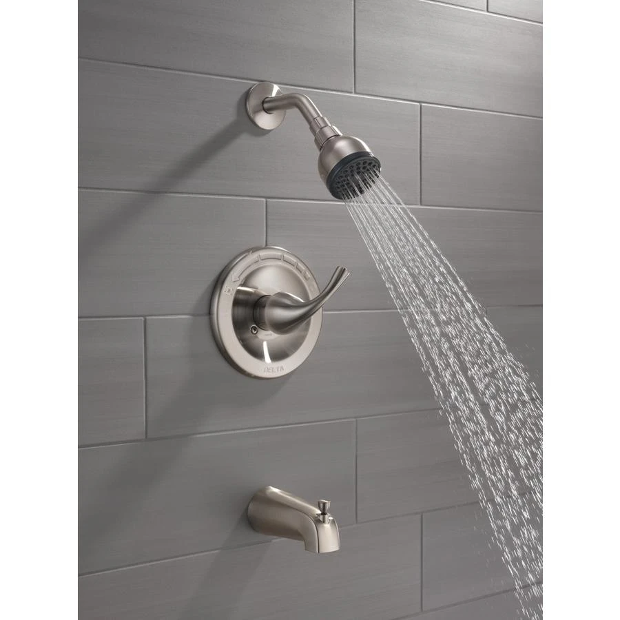 Delta Foundations Brushed Nickel 1-Handle Bathtub And Shower Faucet With Valve 3 Delta Foundations Brushed Nickel 1-Handle Bathtub And Shower Faucet With Valve