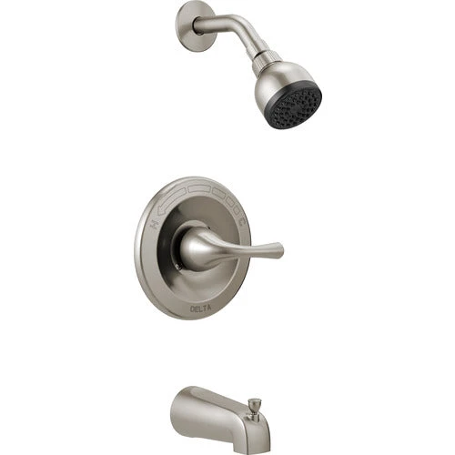 Delta Foundations Brushed Nickel 1-Handle Bathtub And Shower Faucet With Valve 7 Delta Foundations Brushed Nickel 1-Handle Bathtub And Shower Faucet With Valve - Image 5