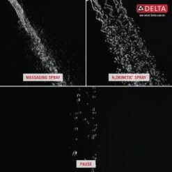 Delta Universal Showering Components Matte Black 3-Spray Handheld Shower 1.75-GPM (6.6-LPM) -Alliee Bath And Faucet Shop 034449844680 09207111 1800x1800