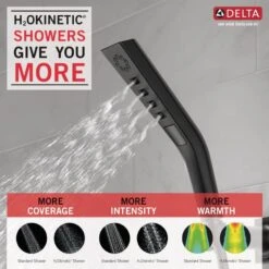 Delta Universal Showering Components Matte Black 3-Spray Handheld Shower 1.75-GPM (6.6-LPM) -Alliee Bath And Faucet Shop 034449844680 09207114 1800x1800