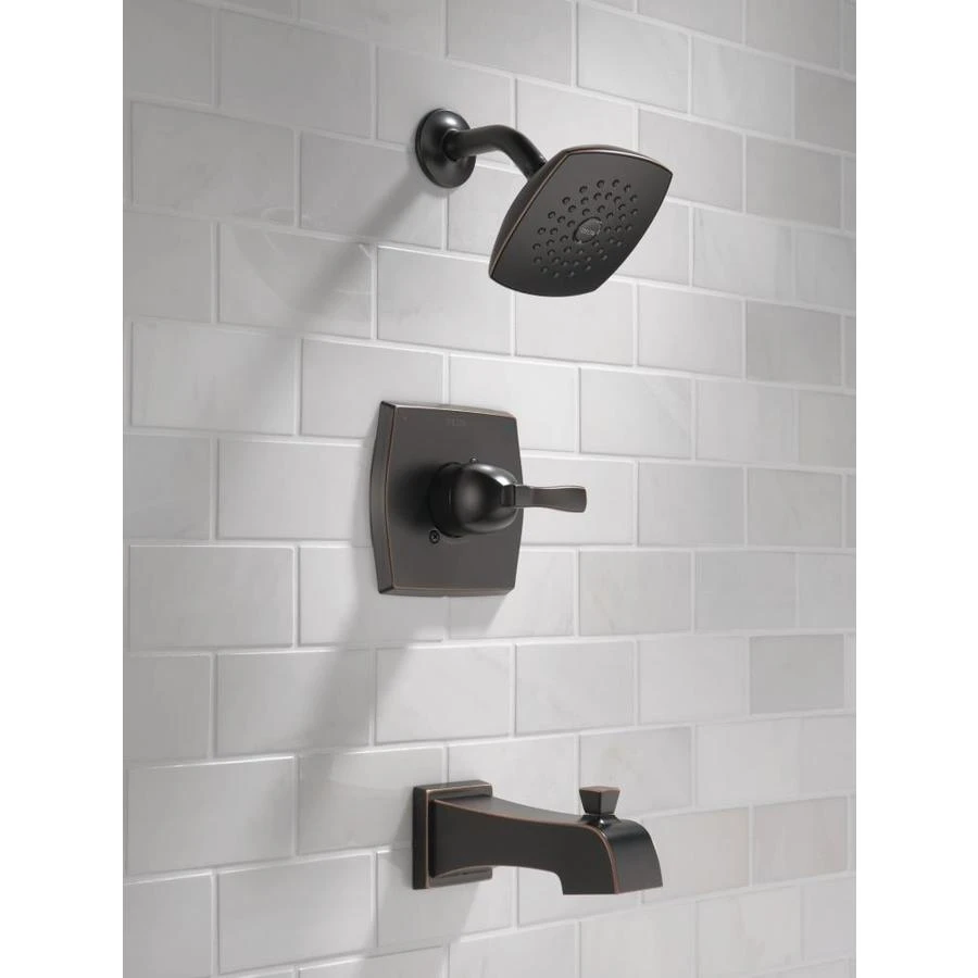 Delta Flynn Oil Rubbed Bronze 1-Handle Bathtub And Shower Faucet With Valve 6 Delta Flynn Oil Rubbed Bronze 1-Handle Bathtub And Shower Faucet With Valve - Image 4