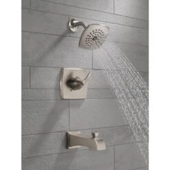 Delta Flynn Stainless 1-Handle Bathtub And Shower Faucet With Valve