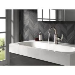 Delta Alux Spotshield Brushed Nickel 1-handle Single Hole WaterSense Bathroom Sink Faucet With Drain