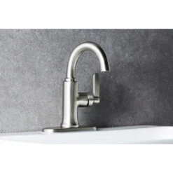 Delta Alux Spotshield Brushed Nickel 1-handle Single Hole WaterSense Bathroom Sink Faucet With Drain -Alliee Bath And Faucet Shop 034449847889 08642198 1800x1800
