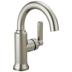 Delta Alux Spotshield Brushed Nickel 1-handle Single Hole WaterSense Bathroom Sink Faucet With Drain -Alliee Bath And Faucet Shop 034449847889xl 1800x1800