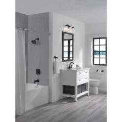 Delta Sandover Matte Black 1-Handle Bathtub And Shower Faucet