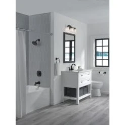 Delta Sandover Matte Black 1-Handle Bathtub And Shower Faucet -Alliee Bath And Faucet Shop 034449908740 12170376 1800x1800