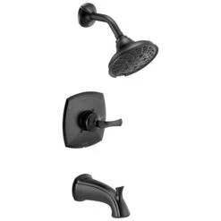 Delta Sandover Matte Black 1-Handle Bathtub And Shower Faucet -Alliee Bath And Faucet Shop 034449908740xl 1800x1800