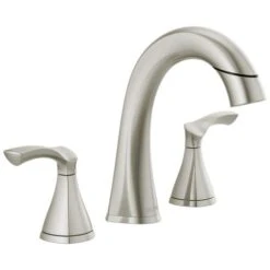 Delta Sandover Spotshield Brushed Nickel 2-handle Widespread WaterSense Bathroom Sink Faucet With Drain -Alliee Bath And Faucet Shop 034449928960xl 1800x1800