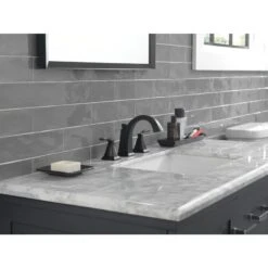 Delta Flynn Matte Black 2-handle Widespread WaterSense Bathroom Sink Faucet With Drain -Alliee Bath And Faucet Shop 034449932264 16860237 1800x1800