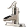 Pfister Ashfield Brushed Nickel 1-handle Single Hole/4-in Centerset WaterSense Bathroom Sink Faucet With Drain -Alliee Bath And Faucet Shop 038877604373 09097736 1800x1800