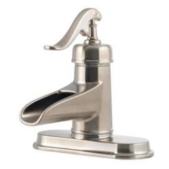 Pfister Ashfield Brushed Nickel 1-handle Single Hole/4-in Centerset WaterSense Bathroom Sink Faucet With Drain -Alliee Bath And Faucet Shop 038877604373 16801798 1800x1800