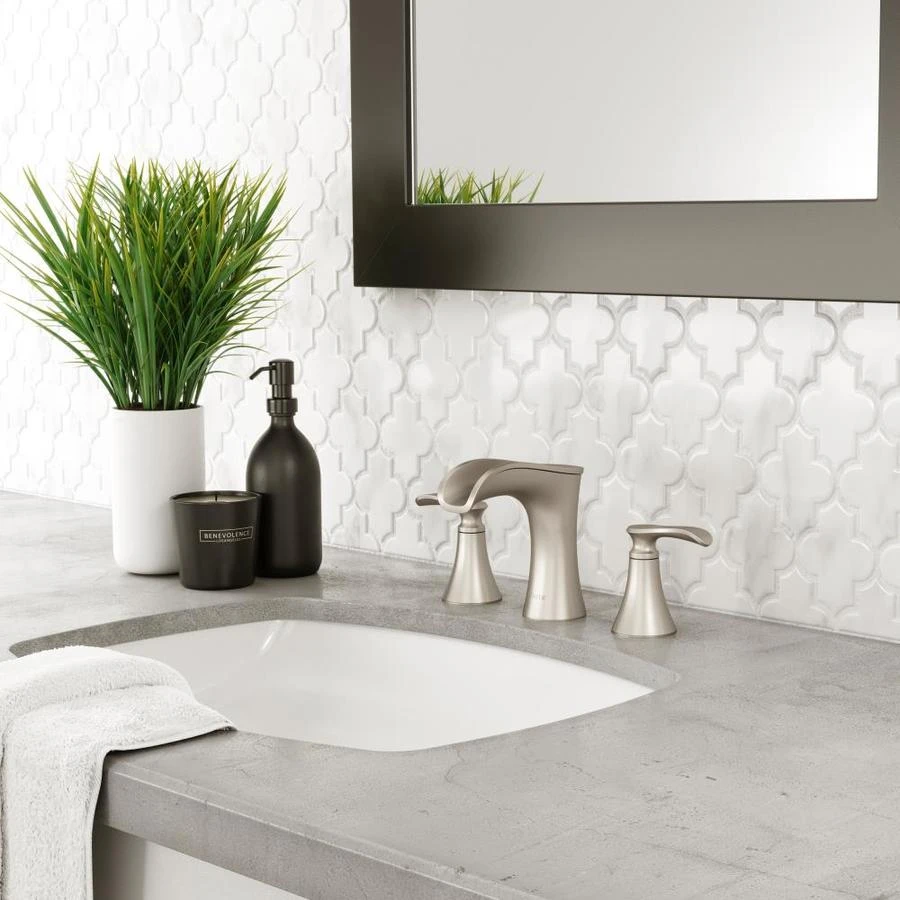 Pfister Jaida Spot Defense Brushed Nickel 2-handle Widespread WaterSense Bathroom Sink Faucet With Drain 5 Pfister Jaida Spot Defense Brushed Nickel 2-handle Widespread WaterSense Bathroom Sink Faucet With Drain - Image 3