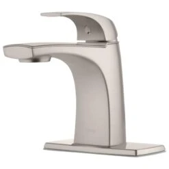 Pfister Karci Spot Defense Brushed Nickel 1-handle Single Hole WaterSense Bathroom Sink Faucet With Drain