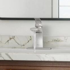 Pfister Karci Spot Defense Brushed Nickel 1-handle Single Hole WaterSense Bathroom Sink Faucet With Drain -Alliee Bath And Faucet Shop 038877640067 10730775 1800x1800