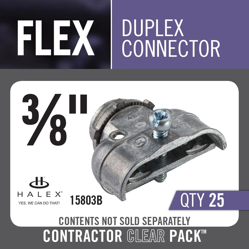 3/8 In. Flexible Metal Conduit (FMC) Duplex Connector (25-Box) 5 3/8 In. Flexible Metal Conduit (FMC) Duplex Connector (25-Box) - Image 3