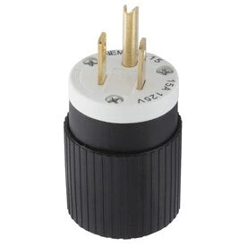 Hubbell 15-Amp 125-Volt Black 3-wire Grounding Plug 3 Hubbell 15-Amp 125-Volt Black 3-wire Grounding Plug